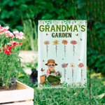 Personalized Mom's Garden Cartoon Character 1-12 Birth Flower Garden Flag with Kid's Names Yard Porch Decor Mother's Day Gift for Grandma Mom