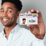 Personalisierte Premium-Mitgliedskarte Foto Regenbogen Identitätskarte mit Namen und Geschenkbeutel Schwul Lustiges Geschenk für LGBTQ Community