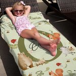 Personalisierte niedlichen Woodland Tiere erste überdimensioniert schnell trocknen Strand Handtuch mit Namen Reise Essentials Geburtstag Geschenk für Jungen Mädchen