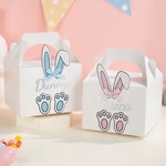 Personalized Easter Bunny Ears Bow Gift Box with Name Easter Egg Hunting Holiday Party Gift for Boys Girls