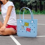 Personalized Multicolor Number Button Charm Bag Accessories Birthday Game Day Team Gift for Sports Lovers Players