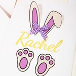 Personalized Easter Bunny Ears Bow Gift Box with Name Easter Egg Hunting Holiday Party Gift for Boys Girls