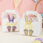 Personalized Easter Bunny Ears Bow Gift Box with Name Easter Egg Hunting Holiday Party Gift for Boys Girls