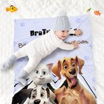 Personalisierte Mein Geschwisterchen hat Pfoten Cartoon Katze Hund weiche Decke mit Namen Zimmer Dekoration Geburtstag Baby Dusche Geschenk für Baby