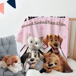 Personalisierte Mein Geschwisterchen hat Pfoten Cartoon Katze Hund weiche Decke mit Namen Zimmer Dekoration Geburtstag Baby Dusche Geschenk für Baby