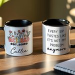 Personalized Multicolor Floral Retirement Themed 11 oz 15 oz Ceramic Mug with Name and Year Retirement Gift for Friend Family