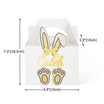 Personalized Easter Bunny Ears Bow Gift Box with Name Easter Egg Hunting Holiday Party Gift for Boys Girls