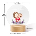Personalized Cartoon Mom and Kid Birth Flower LED Night Light with Name and Wooden Base Birthday Home Decor Mother's Day Gift for Mom Grandma