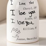 Personalized Handwritten Photo Ceramic Flower Vase with Age and 1-8 Names Birthday Mother's Day Gift for Mom Grandma Family