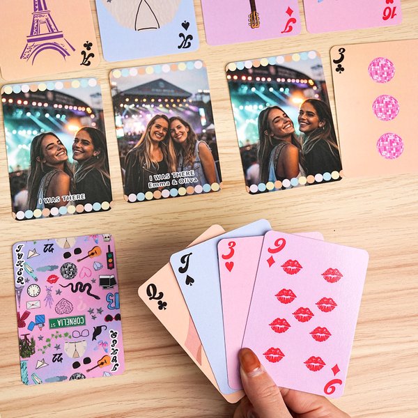 Personalized I Was There Music Memory Photo Poker Card Deck 54 Pcs Bachelor Party Eras Tour Souvenier Gift for Family Friend