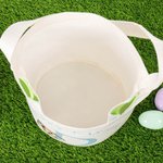 Personalized Cute Bunny Happy Easter Initial Design Reusable Bunny Ears Basket with Name Party Favor Easter Hunting Birthday Gift for Kids Family