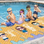 Toalla de playa personalizada con el nombre de un niño helado de dibujos animados Accesorios de verano Regalo de cumpleaños para niños Niñas