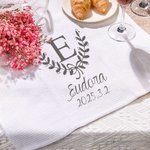 Gepersonaliseerde krans initiaal Super Absorberende Wafeldoek met Naam en Datum Bureaudecoratie Verjaardag Huwelijkscadeau voor Vriend Familie