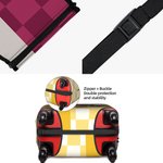 Personalized Y2K Cartoon Character 18-32 Inches Plaid Luggage Cover with Name Travel Accessories Birthday Gift for Men Women