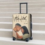 Personalized Set of 2 Mr & Mrs Luggage Protective Covers Fit 18-32 Inches Suitcase with Family Name Travel Accessories Honeymoon Gift for Couple