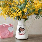 Personalizado de dibujos animados mamá y el niño de nacimiento florero de cerámica con nombre Día de la Madre Cumpleaños decoración del hogar regalo para mamá abuela