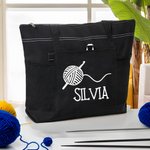 Borsa tote in maglia personalizzabile con grande capacità regalo perfetto di compleanno per appassionati cucito e uncinetto