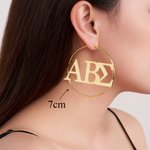 Pendientes de aro con letras griegas personalizados Sorority Bid Day College Graduation Gift for New Sorority Members Friends Girls