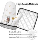 Personalizzato Cooking Mama Birth Flower Name Insulation Oven Mitt and Pot Holder Set Regalo di compleanno per la festa della mamma, nonna, donna, amante della cottura.