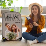 Personalized Set of 2 Mr & Mrs Luggage Protective Covers Fit 18-32 Inches Suitcase with Family Name Travel Accessories Honeymoon Gift for Couple