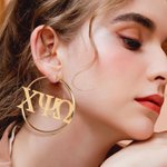 Pendientes de aro con letras griegas personalizados Sorority Bid Day College Graduation Gift for New Sorority Members Friends Girls