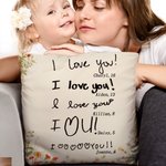 Personalized Floral 1-7 Handwriting Text Throw Pillow Cover with Names Home Decor Mother's Day Birthday Gift for Mom Grandma