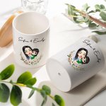 Maceta Suculenta de Cerámica con Nombre y Base de Bambú Regalo de Cumpleaños para Mamá Abuela