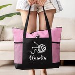 Borsa tote in maglia personalizzabile con grande capacità regalo perfetto di compleanno per appassionati cucito e uncinetto