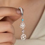 Personalizada Flor de Nacimiento Piedra de Nacimiento Pendientes Dainty Joyería Día de la Madre Día de San Valentín Aniversario Cumpleaños Regalos para Ella