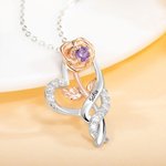 Collana di rosa personalizzata con 1-3 nomi incisi gioiello raffinato ipoallergenico regalo di compleanno per festa della mamma per donne
