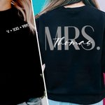 Personalizado Sr. y Sra. Numeral Romano Pareja Sudadera Camiseta a juego con el nombre de la familia Luna de miel Regalo de boda para los recién casados Parejas