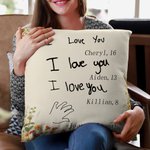 Personalized Floral 1-7 Handwriting Text Throw Pillow Cover with Names Home Decor Mother's Day Birthday Gift for Mom Grandma
