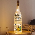 Personalized Moon Cartoon Mom and Daughter Forever Linked Together LED Bottle Lamp with Name Home Decor Mother's Day Birthday Gift for Mom Grandma