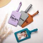 Personalizado señor y la señora de cuero de la PU Multicolor Pasaporte Cubierta Etiqueta de equipaje con el nombre de la familia y el texto de la luna de miel de viaje de regalo de boda para hombres m