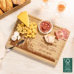 Personalisierte 10 Jahre nach unten und ich immer noch Holz heiraten Sie Name FSC Bambus Charcuterie Schneidebrett mit Saft Rille Housewarming Hochzeit Geschenk für Familie