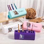 Caja de ganchillo personalizada con dibujos animados y nombre Regalo de cumpleaños para los amantes del punto