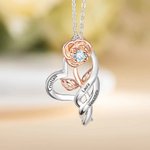 Collana di rosa personalizzata con 1-3 nomi incisi gioiello raffinato ipoallergenico regalo di compleanno per festa della mamma per donne