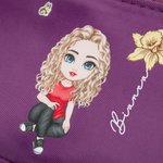 Borsa a tracolla regolabile in nylon personalizzata con personaggio in stile cartone animato e fiore di nascita scomparti multipli per familiari
