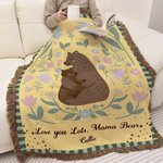 Personalisierte Floral Umarmung Bär Quaste weiche Decke mit Namen Home Decor Muttertag Geburtstag Geschenk für Mama Oma