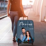 Personalized Set of 2 Mr & Mrs Luggage Protective Covers Fit 18-32 Inches Suitcase with Family Name Travel Accessories Honeymoon Gift for Couple