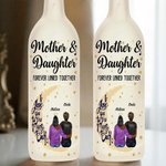 Personalized Moon Cartoon Mom and Daughter Forever Linked Together LED Bottle Lamp with Name Home Decor Mother's Day Birthday Gift for Mom Grandma