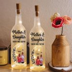 Personalized Moon Cartoon Mom and Daughter Forever Linked Together LED Bottle Lamp with Name Home Decor Mother's Day Birthday Gift for Mom Grandma