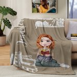 Couverture Personnalisée avec Nom et Personnage Cadeeau Anniversaire pour Femme Amatrice de Lecture