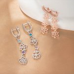 Personalizada Flor de Nacimiento Piedra de Nacimiento Pendientes Dainty Joyería Día de la Madre Día de San Valentín Aniversario Cumpleaños Regalos para Ella