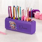 Caja de ganchillo personalizada con dibujos animados y nombre Regalo de cumpleaños para los amantes del punto