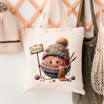 Personalisierte Cartoon Yarn Ball große Canvas Tragetasche mit Namen Reisezubehör Geburtstagsgeschenk für Frauen stricken Liebhaber
