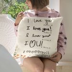 Personalized Floral 1-7 Handwriting Text Throw Pillow Cover with Names Home Decor Mother's Day Birthday Gift for Mom Grandma