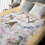 Personalisierte Pferd Floral weiche Decke mit Namen Warm Home Decor Geburtstag Kindertag Baby Dusche Geschenk für Kinder Neugeborene Pferdeliebhaber