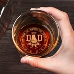 Personalized Best Dad and Kid Fist Bump 10 oz Whiskey Glass with Engraved 1-6 Kid's Names Father's Day Birthday Appreciation Gift for Dad Grandfather