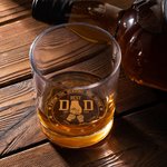 Personalized Best Dad and Kid Fist Bump 10 oz Whiskey Glass with Engraved 1-6 Kid's Names Father's Day Birthday Appreciation Gift for Dad Grandfather